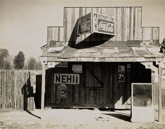 Lot 122:Walker Evans, Roadside Store, Vicinity, Selma, Alabama, silver print, 1936. Estimate $20,000 to $30,000.© Estate of Walker Evans