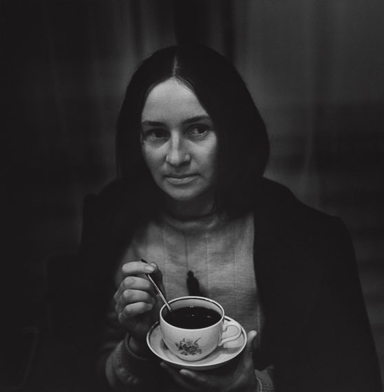 Antanas Sutkus: Portrait with cofee, Gelatin Silver print