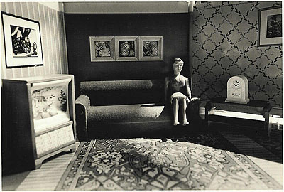 Laurie Simmons, Woman listening to the radio, 1978from IN AND AROUND THE HOUSE, the complete early b/w photographs, 1976-78
