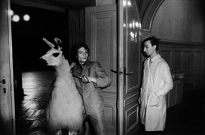 Erasmus Schröter, A llama must be brought into the dance hall, Leipzig, 1981. From the series Infrared Night Shots, (DDR 1980-1982). Galerie Kleindienst Leipzig