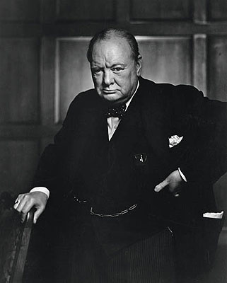 Yousuf Karsh, Portrait of Sir Winston Churchill. Silver print, 19 3/4 x 15 3/4 inches (50.2 x 40 cm.), with Karsh's signature and 