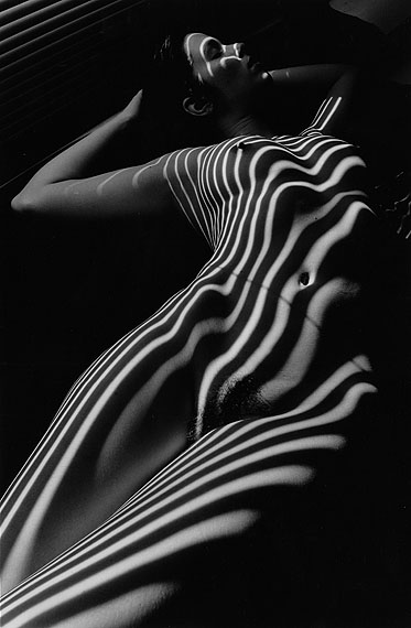 © Lucien ClergueNude Zebra, New York, 1998, printed 2001Gelatin silver print, 46.5 x 30.2 cm