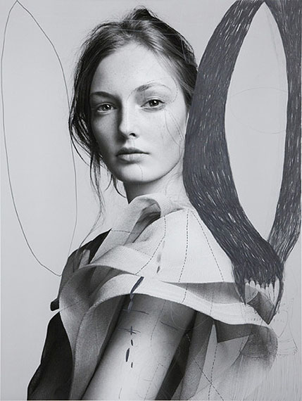 Tina Berning und Michelangelo Di BattistaPERNILLE, graphite on Ditone Print, unique copy, 2010
