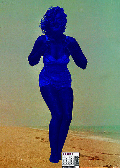 Markus Uhr, Marilyn, 2009, Kugelschreiber auf Poster