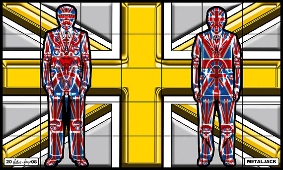Gilbert & George: Metal Jack. Aus der Serie &bdquo;Jack Freak Pictures&ldquo;, 2008. 317 x 528 cm. &copy; Gilbert & George