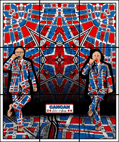 Gilbert & George: Cancan. Aus der Serie &bdquo;Jack Freak Pictures&ldquo;, 2008. 226 x 190 cm. &copy; Gilbert & George
