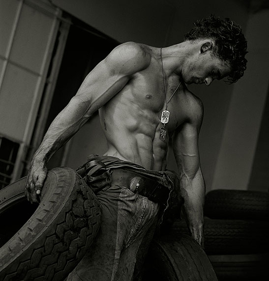 © Herb Ritts FoundationFred with Tires II Hollywood, 1984