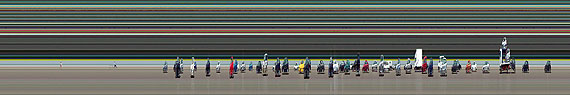 Jay Mark Johnson El Anarquista, el banquero y el Autom&oacute;vil, 2008 photograph 90 x 523 cm
