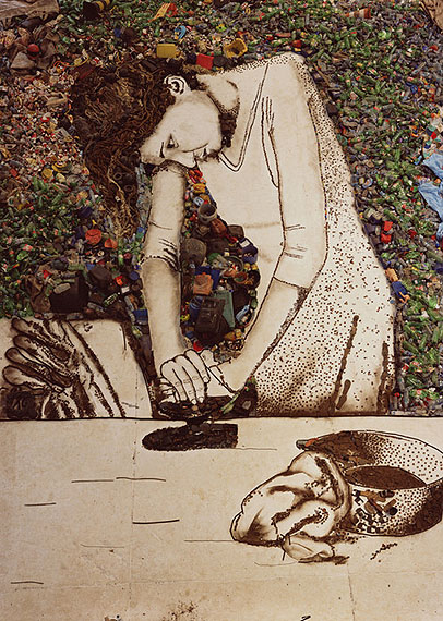Vik MunizWoman Ironing (Isis), from the series "Pictures of Garbage", 2008digital C-Print, 143 x 101,6 cm@ Vik Muniz