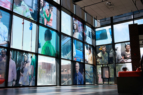 Beat Streuli - 24 translucent images mounted on glass, 190 x 190 cm each ('Untitled (Cape Town 09)', 2009)