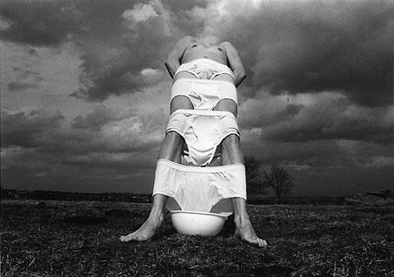 Arno Rafael Minkkinen, Narraganset, RI, from the White Underpants Portfolio, 1973Courtesy Robert Klein Gallery