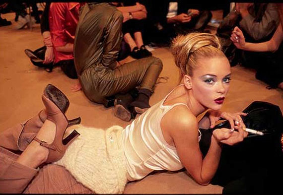 Model James King backstage at a Karl Lagerfeld show. From “At 16, A Model’s Life,” published February 4, 1996 © Nan Goldin