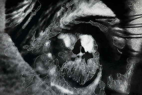 Eye #1, 2012 (After Bill Brandt, "Max Ernst's left Eye, 1963") DetailUnique hand-painted gelatin silver enlargement print with mixed media, 48 x 38 9/16 inches