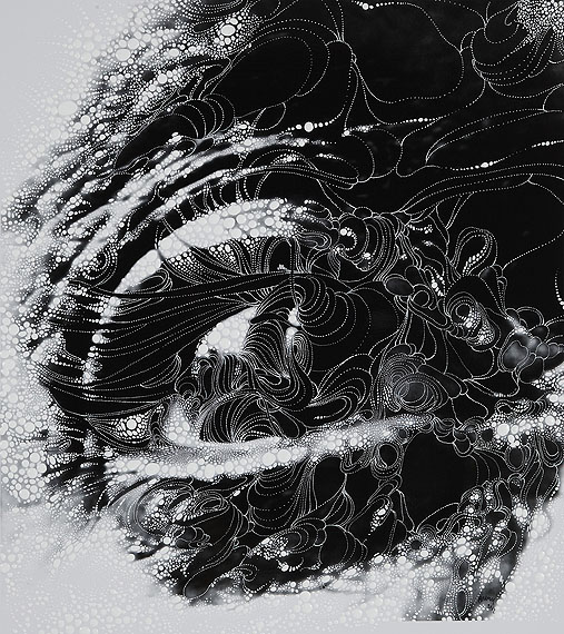 Eye #7, 2012 (After Bill Brandt, "Louise Nevelson's Eye, 1963")Unique hand-painted gelatin silver enlargement print with mixed media, 15 7/16 x 14 inches