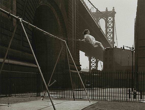 Girl on a swing. Pitt Street, Lower East Side, New York, 1938 © Walter Rosenblum