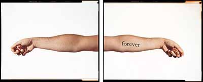 DOUGLAS GORDON, G. NEVER NEVER (WHITE MIRRORED) / D. NEVER NEVER (BLACK), 2000