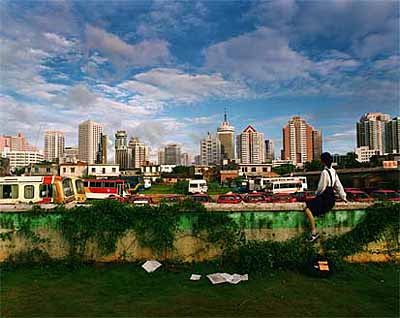 Weng Fen . Sitting on the Wall - Haikou 1