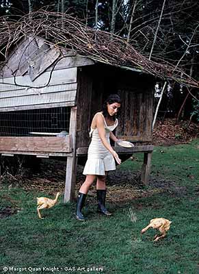 Margot Quan Knight  . Chicken Feed (The Garden), 2003 stampa lambda su alluminio 100 x 70 cm ed. 1/7