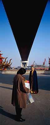 Miao XiaochunFerry 2002, 230 x 92,4 cm, colour photograph