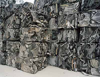 Edward Burtynsky Recycling #20, Cankun Aluminum, Xiamen City, Fujian Province, China, 2005 chromogenic print, 58 x 68 inches courtesy of Charles Cowles Gallery, New York