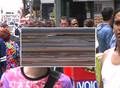 M+M
kurz vor fünf / K,
Ilfochrom auf Alucobond, 125x238 cm, 2003/05, Ed. 3, Gesamtansicht der Motivwand