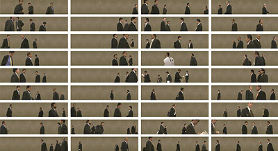 © Pablo Zuleta Zahr 2005 Männer in Schwarze Anzüge. Laserjet auf Diasec.