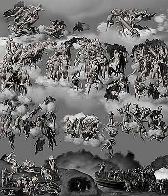 Artist: Miao Xiaochun Title: The Last Judgment in Cyberspace: The Front View Medium: digital c-print Size:  78'' x 67'' (larger sizes available) Edition: 9   Year: 2006