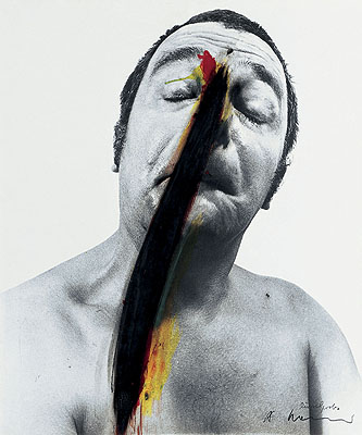 Arnulf Rainer Rüsselprobe, 1968 Oil and crayon on gelatin-silver print, 59,7 x 49,9 cm Museum der Moderne Salzburg © Arnulf Rainer