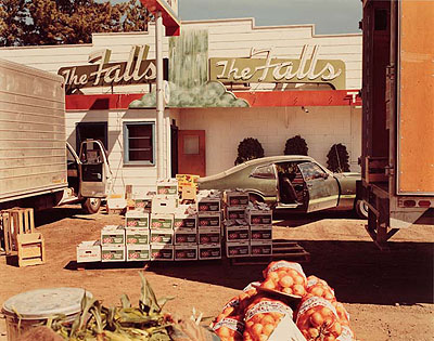 Lot 308: Stephen Shore, U.S. 10, Post Falls, Idaho, chromogenic print, 1974. Estimate: $4,000 to $5,000.