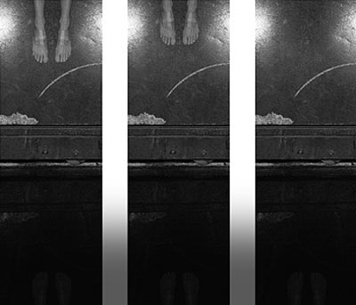 G. Roland Biermann, Apparition 17, Triptych, 2004, Gelatin Silver Prints on Aluminium, 90 x 30 cm each
