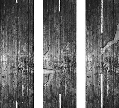 G. Roland Biermann, Apparition 21, Triptych, 2004, Gelatin Silver Prints on Aluminium, 90 x 30 cm each