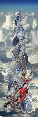 CHI PENG, Five Elements Mountain, 2007, c-print, 365 x 120 cm, Courtesy ALEXANDER OCHS GALLERIES BERLIN I BEIJING