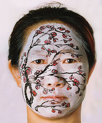 Huang Yan Face Painting, Plum 2004 Set of 4 C-Print Signed, dated and numbered 2 Different sizes 39 3/8 x 47 in. (100 x 120 cm)47 x 59 in. (120 x 150 cm)Edition of 15