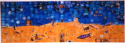 Oum El Dounia, complete collage 2002 120x360cm