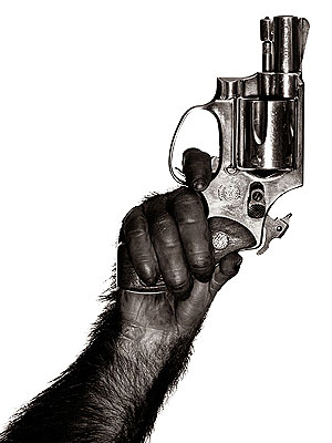 Monkey With Gun, New York, 1992117x147 cm - (46x58 in)C-PrintEdition of 10