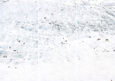 Walter NiedermayrSchnalstalgletscher 382003C-print3 panels, each 220 x 104 cmEd of 6Courtesy the artist and Galerie Nordenhake Berlin/Stockholm