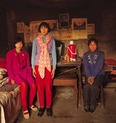Zhang Qunzi and Her Two Daughters Mengjin County, Henan, 1996 © Jiang Jian