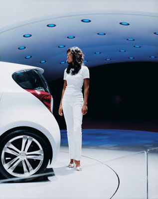 Jacqueline Hassink, Toyota girl 1, Frankfurt, 2007 International Motor Show, 11 September 2007, from the series Car Girls, 2006-08Courtesy of the artist and Amador Gallery, New York