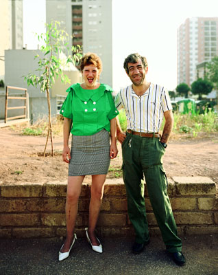 Joel SternfeldMan and woman on their way to morning coffee, Via Sapori, Cecchignola, Rome, August 1990Digital c-print, ed. 771 x 56,5 cm; 28 x 22 1/4 inCourtesy Buchmann Galerie Berlin, Luhring Augustine New York and the artist