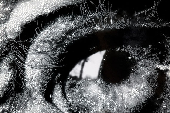 Eye #8, 2012 (After Bill Brandt, "Henry Moore's Eye, 1972") DetailUnique hand-painted gelatin silver enlargement print with mixed media, 43 7/8 x 40 1/16 inches